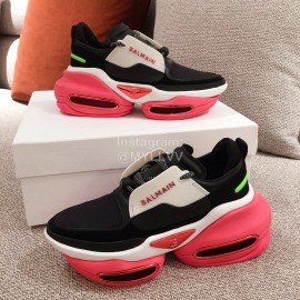 Balmain New Thick Soled Casual Sneakers For Women Rose Red