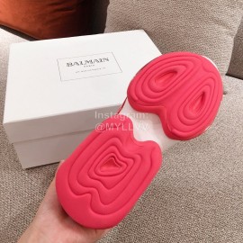 Balmain New Thick Soled Casual Sneakers For Women Rose Red