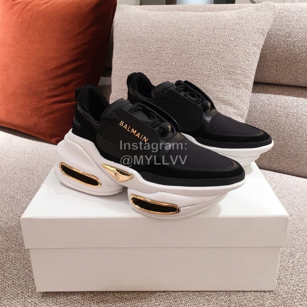 Balmain New Black Thick Soled Casual Sneakers For Women