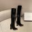 Balmain Fashion Sheepskin Knee High Elastic Heels For Women Black