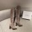 Balmain Fashion Sheepskin Knee High Elastic Heels For Women Gray