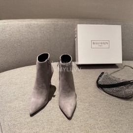 Balmain Fashion Sheepskin High Heel Boots For Women Gray