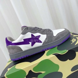 Bape Sta Leather Casual Sneakers Gray