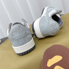 Bape Sta Leather Casual Sneakers For Men And Women