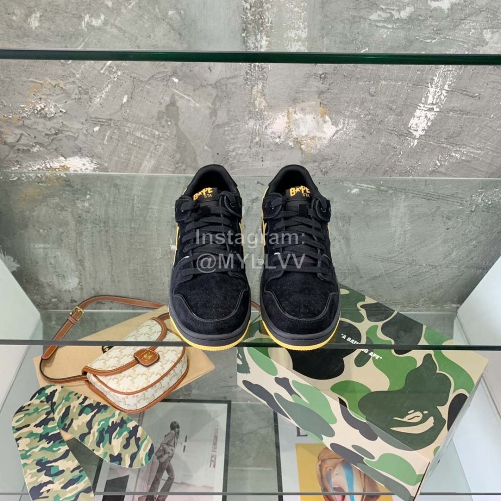 Bape Sta Fashion Sneakers Green For Men And Women Black