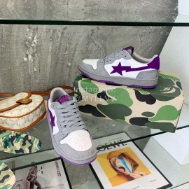 Bape Sta Fashion Sneakers Green For Men And Women Gray