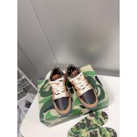 Bape Sta New Leather Color Matching Sneakers Black Brown