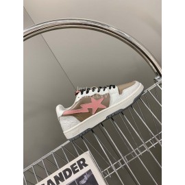 Bape Sta New Leather Color Matching Sneakers Coffee