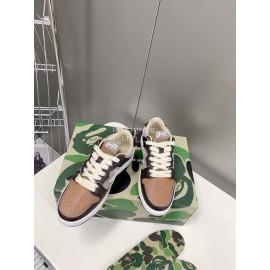 Bape Sta New Leather Color Matching Sneakers