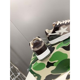 Bape Sta New Leather Color Matching Sneakers