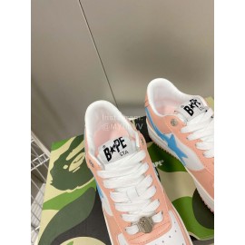Bape Sta New Leather Color Matching Sneakers Pink