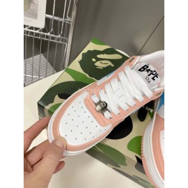 Bape Sta New Leather Color Matching Sneakers Pink