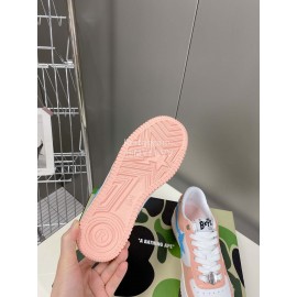 Bape Sta New Leather Color Matching Sneakers Pink