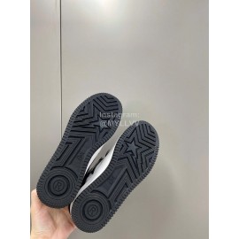 Bape Sta New Leather Lace Up Sneakers White Black