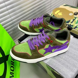 Bape Sta Embroidery Logo Sneakers For Men And Women Green