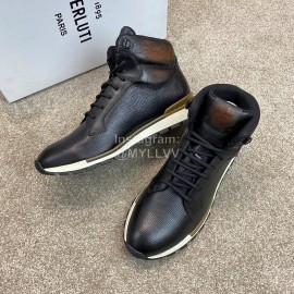 Berluti Fashion Calf Leather High Top Boots For Men 