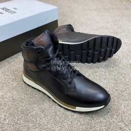 Berluti Fashion Calf Leather High Top Boots For Men 