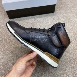 Berluti Fashion Calf Leather High Top Boots For Men 