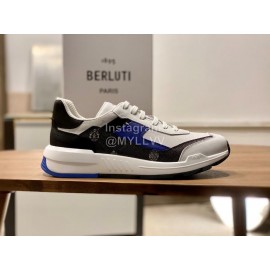 Berluti Fashion Calf Leather Sneakers For Men Blue