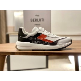 Berluti Fashion Calf Leather Sneakers For Men Orange