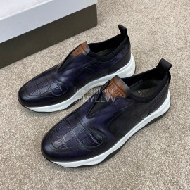Berluti New Calf Leather Sneakers For Men Navy