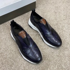 Berluti New Calf Leather Sneakers For Men Navy