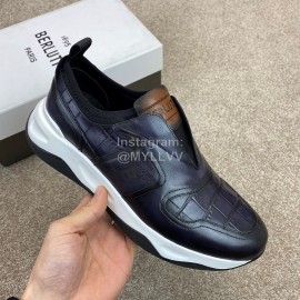Berluti New Calf Leather Sneakers For Men Navy