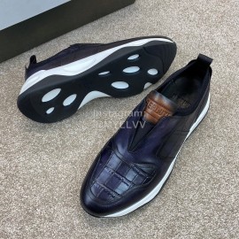 Berluti New Calf Leather Sneakers For Men Navy