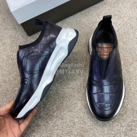 Berluti New Calf Leather Sneakers For Men Navy