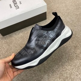 Berluti New Calf Leather Sneakers For Men Gray