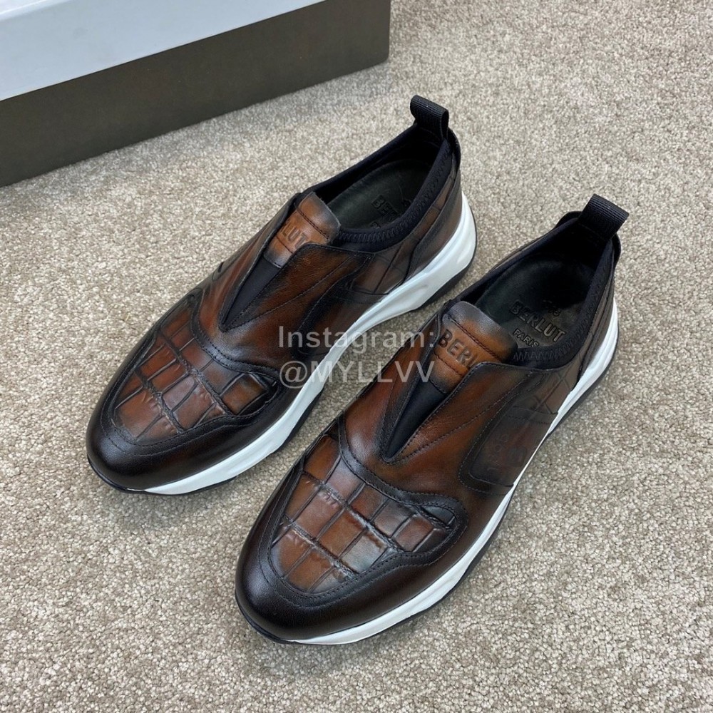 Berluti New Calf Leather Sneakers For Men Coffee