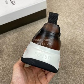 Berluti New Calf Leather Sneakers For Men Coffee