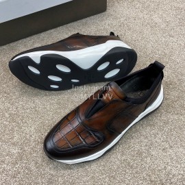 Berluti New Calf Leather Sneakers For Men Coffee