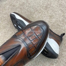 Berluti New Calf Leather Sneakers For Men Coffee