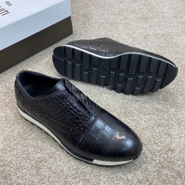 Berluti New Plaid Calf Leather Lace Up Sneakers For Men Black