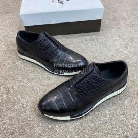 Berluti New Plaid Calf Leather Lace Up Sneakers For Men Black