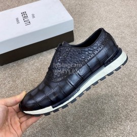 Berluti New Plaid Calf Leather Lace Up Sneakers For Men Gray