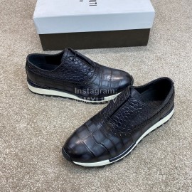 Berluti New Plaid Calf Leather Lace Up Sneakers For Men Gray