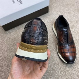 Berluti New Plaid Calf Leather Sneakers For Men Brown