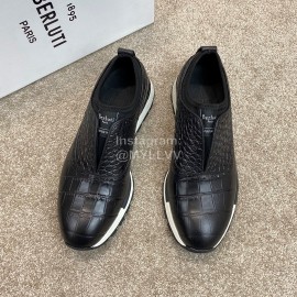 Berluti New Plaid Calf Leather Sneakers For Men Black