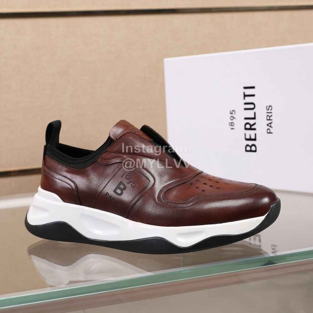 Berluti New Calf Leather Thick Soled Sneakers For Men Brown