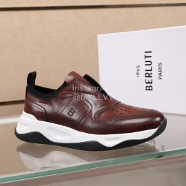 Berluti New Calf Leather Thick Soled Sneakers For Men Brown