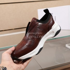 Berluti New Calf Leather Thick Soled Sneakers For Men Brown