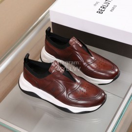 Berluti New Calf Leather Thick Soled Sneakers For Men Brown