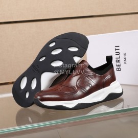 Berluti New Calf Leather Thick Soled Sneakers For Men Brown