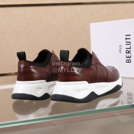 Berluti New Calf Leather Thick Soled Sneakers For Men Brown