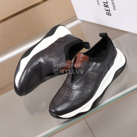 Berluti New Calf Leather Thick Soled Sneakers For Men Dark Gray