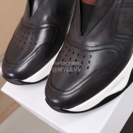 Berluti New Calf Leather Thick Soled Sneakers For Men Dark Gray