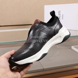 Berluti New Calf Leather Thick Soled Sneakers For Men Dark Gray