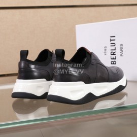 Berluti New Calf Leather Thick Soled Sneakers For Men Dark Gray